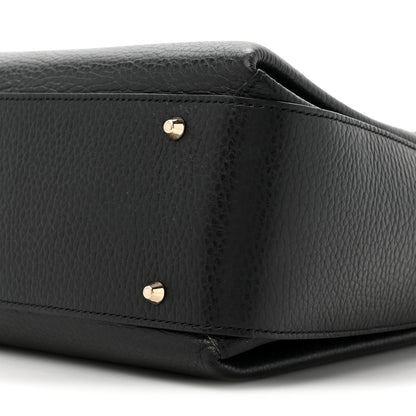 Gucci Dollar Calfskin Medium Interlocking G Top Handle Shoulder Bag Black 10 of 14