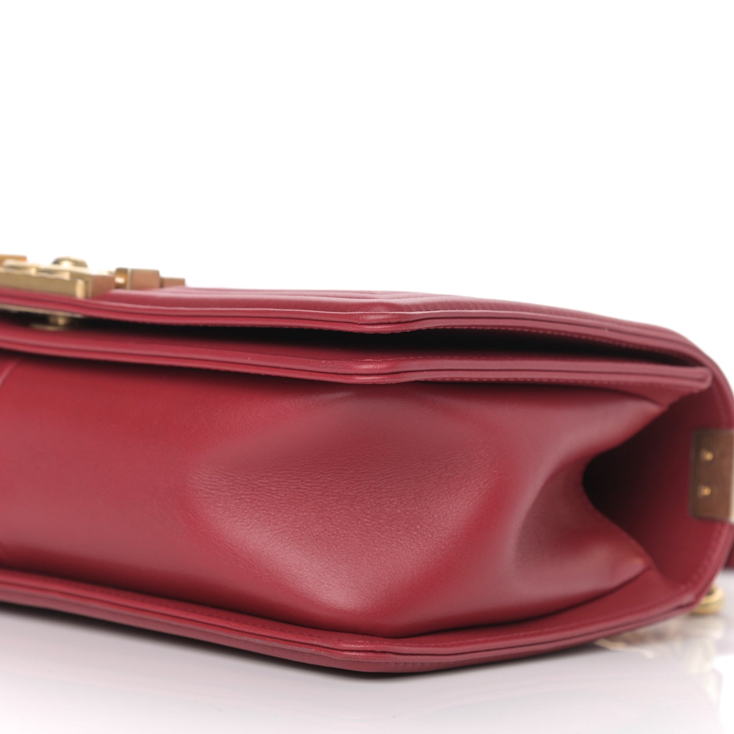 Calfskin Medium Boy Logo Top Handle Flap Red