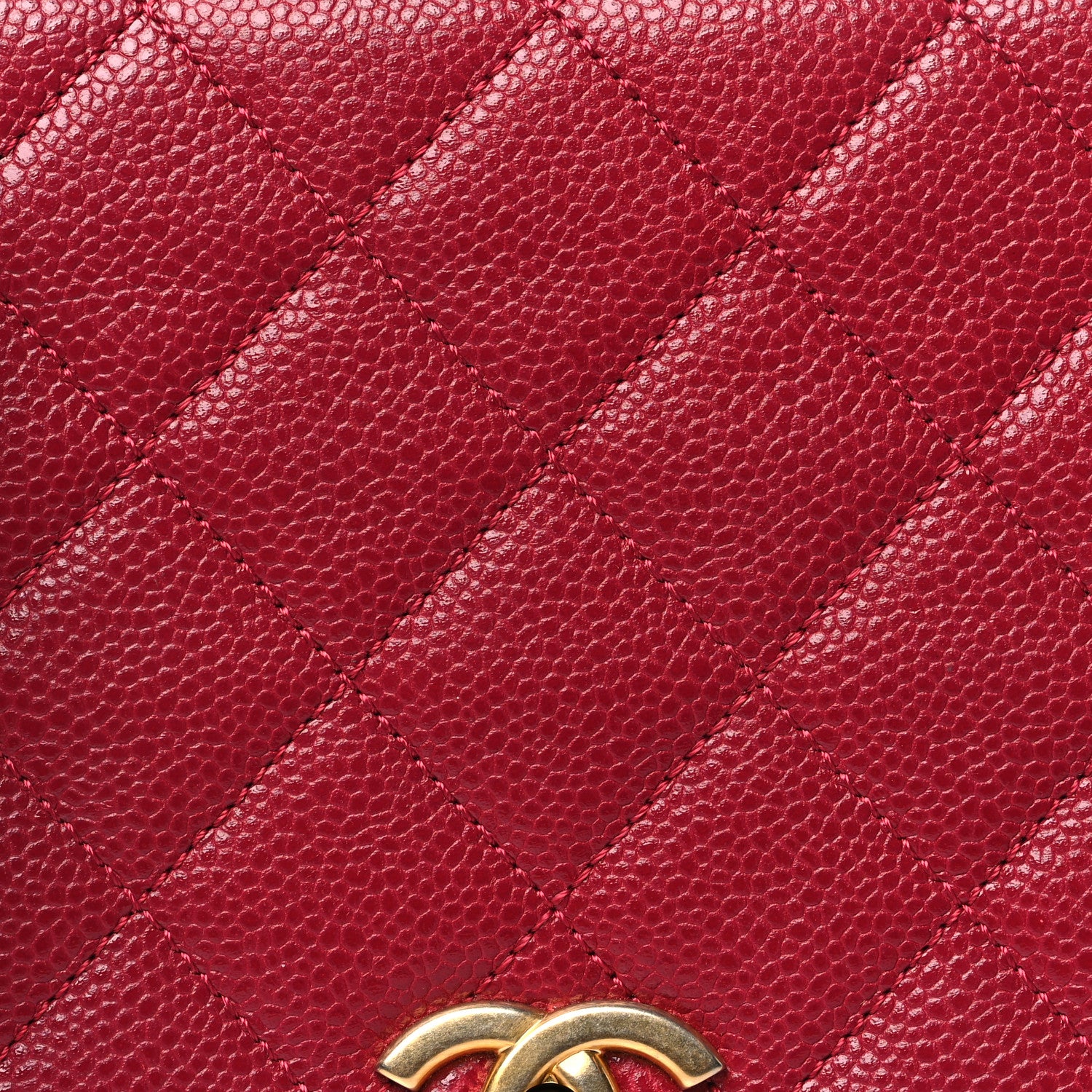 Chanel Caviar Quilted Carry Around Flap Bag Red 8 of 10