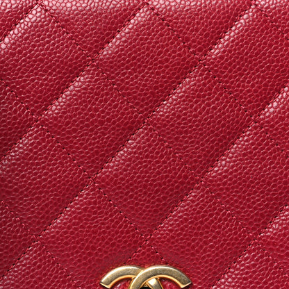 Chanel Caviar Quilted Carry Around Flap Bag Red 8 of 10