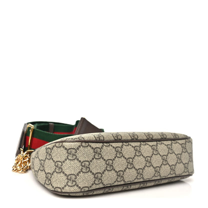 Gucci GG Supreme Monogram Textured Dollar Calfskin Web Small Ophidia GG Handbag Beige Ebony New Acero 4 of 10