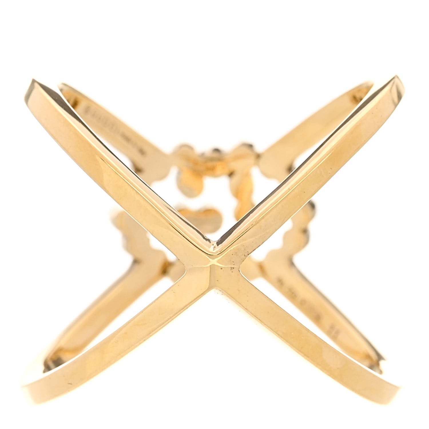 Gucci 18K Yellow Gold Diamond Running G Cross Ring 51 5.75 3 of 5