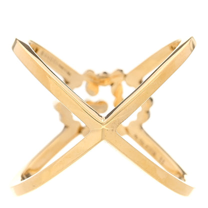 Gucci 18K Yellow Gold Diamond Running G Cross Ring 51 5.75 3 of 5
