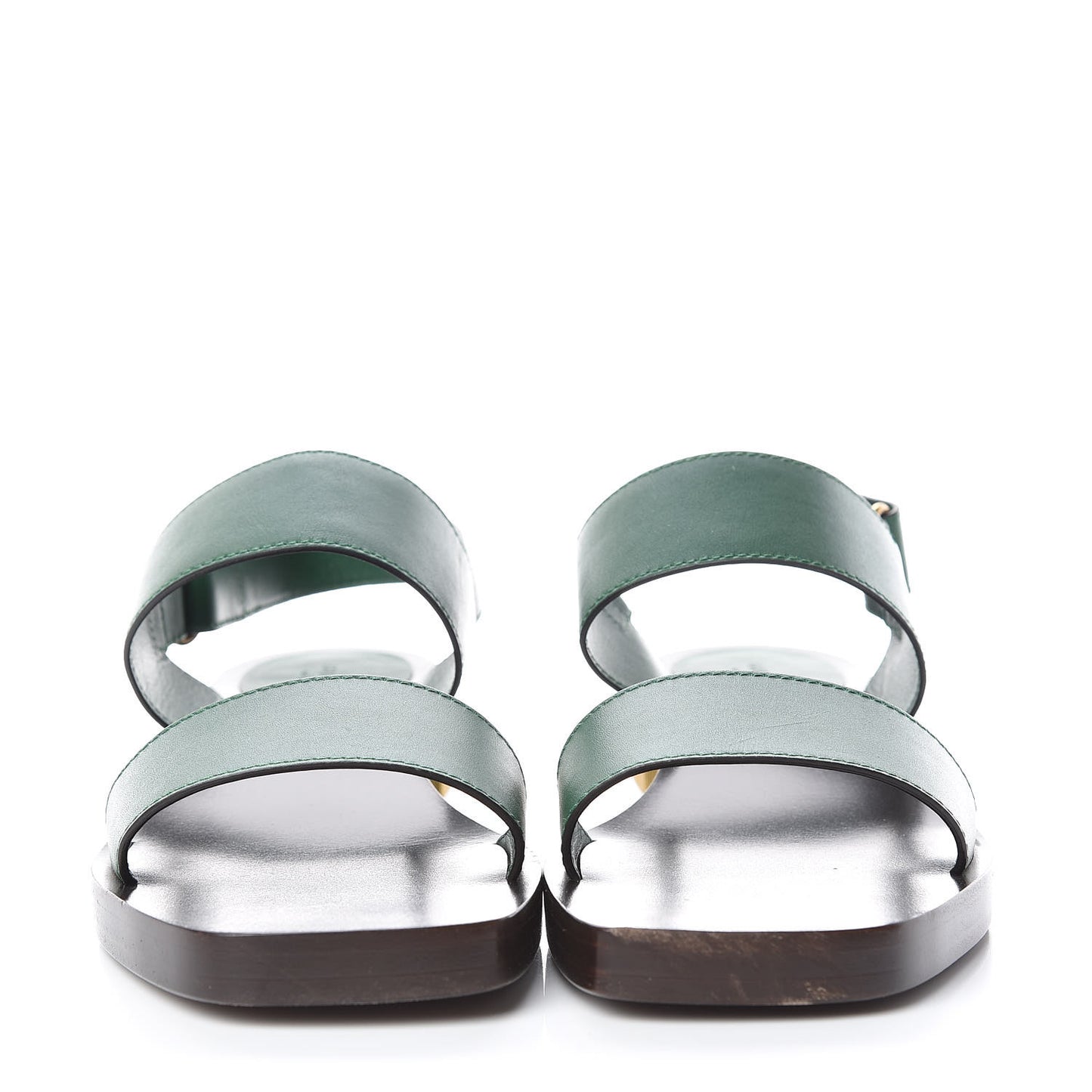 Calfskin Sandals 40 Gold Green