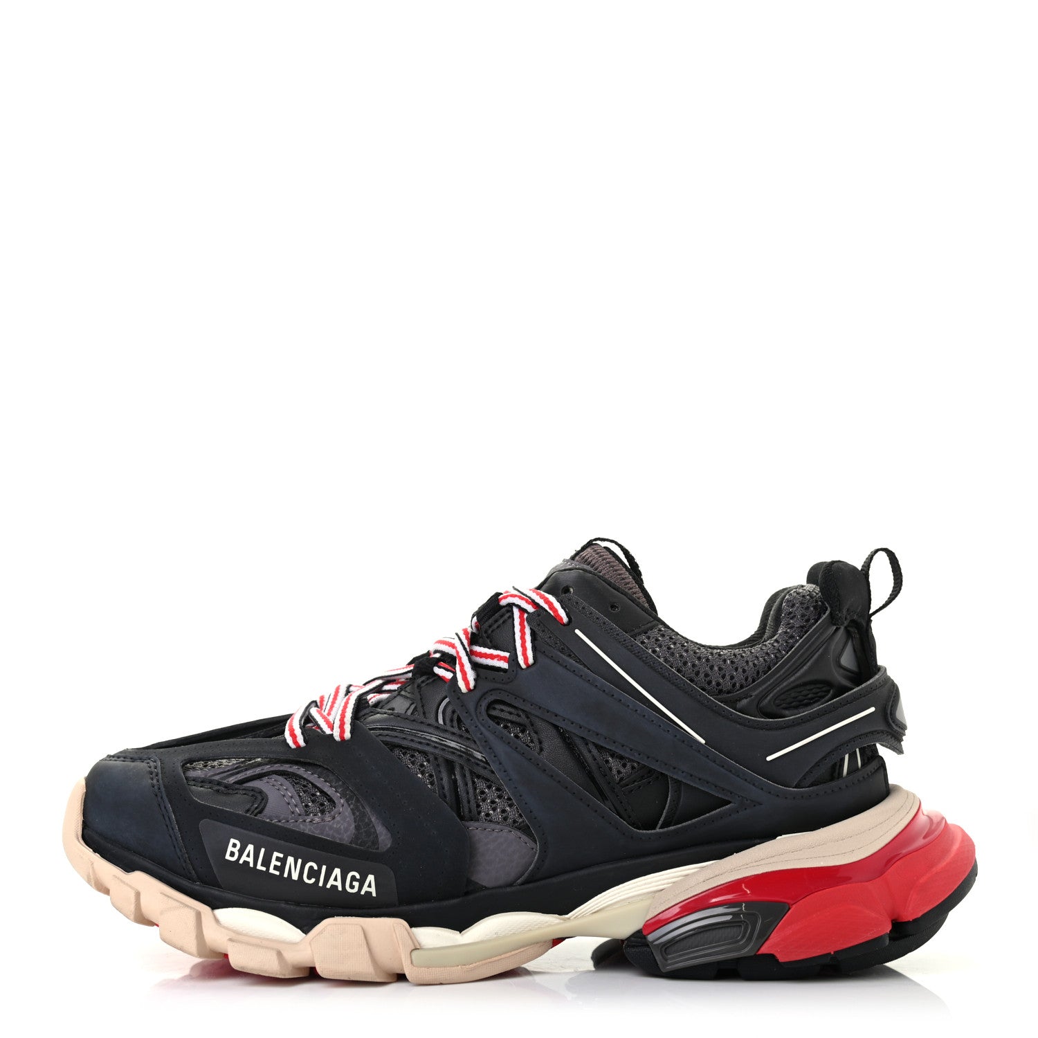 Balenciaga Mesh Nylon Womens Track Sneakers 38 Black Gris 1 of 7