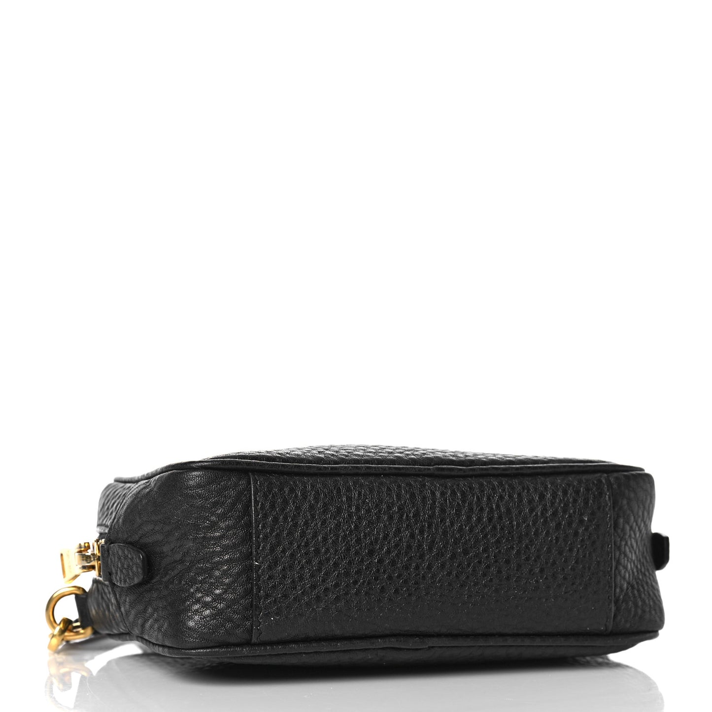 Pebbled Calfskin Pochette Bag Black