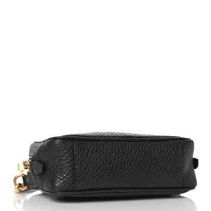 Prada Pebbled Calfskin Pochette Bag Black 3 of 7