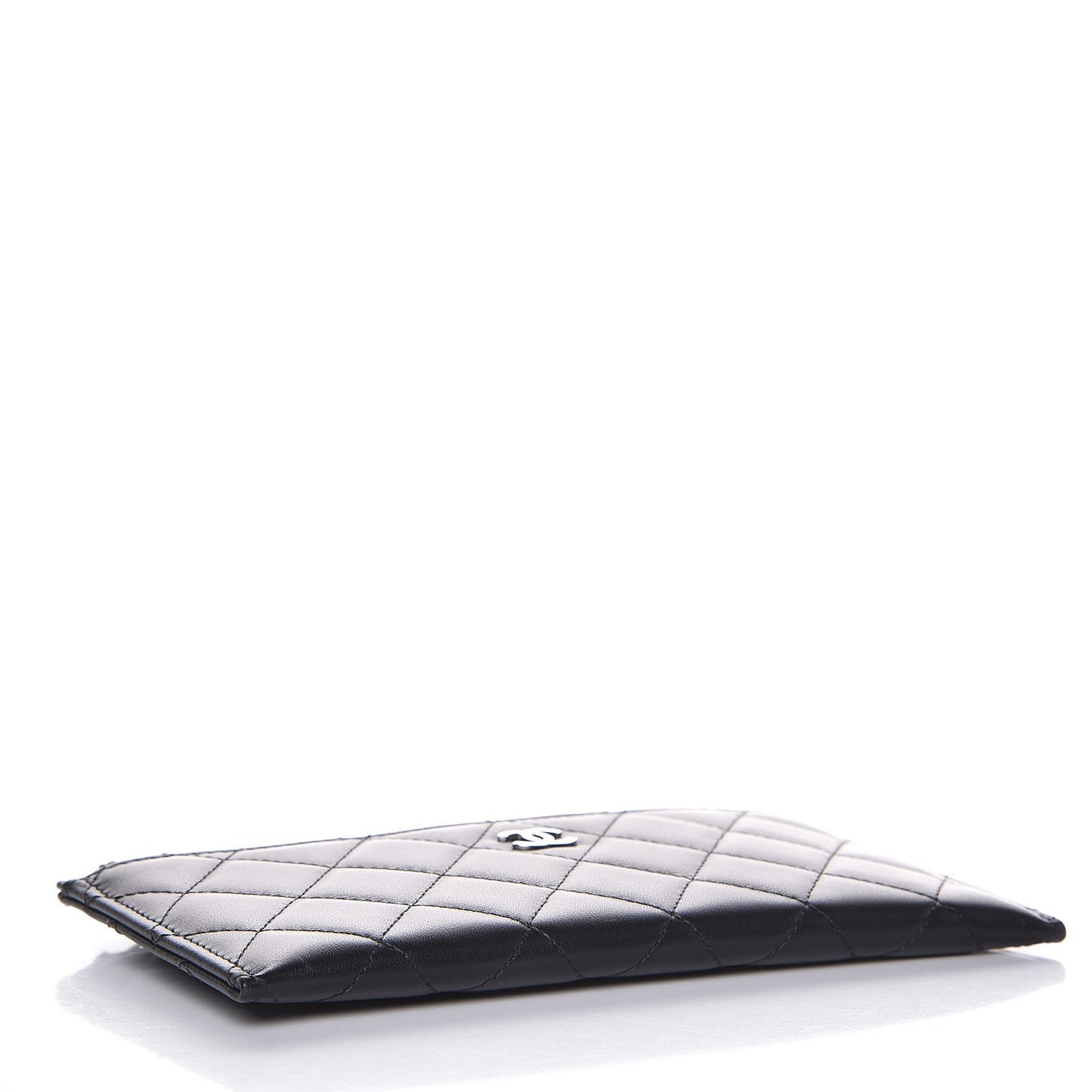 Lambskin Quilted Classic Zip Pouch Black