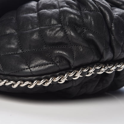 Chanel Washed Lambskin Quilted Large Chain Around Messenger Black 8 of 9