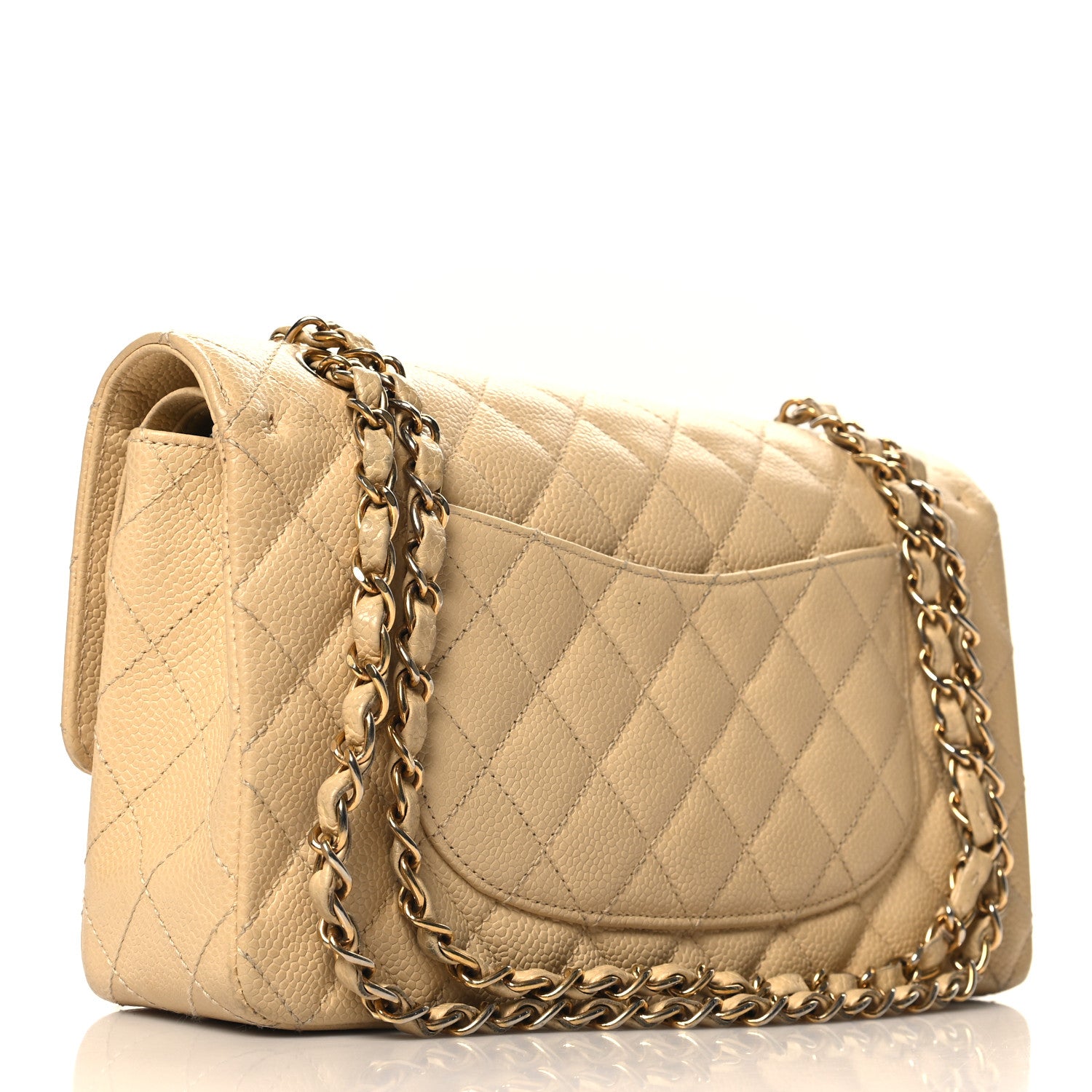 Chanel Caviar Quilted Medium Double Flap Beige 3 of 12