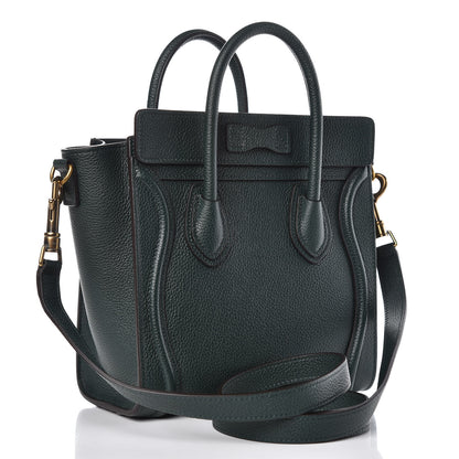 Celine Drummed Calfskin Nano Luggage Amazone 3 of 10
