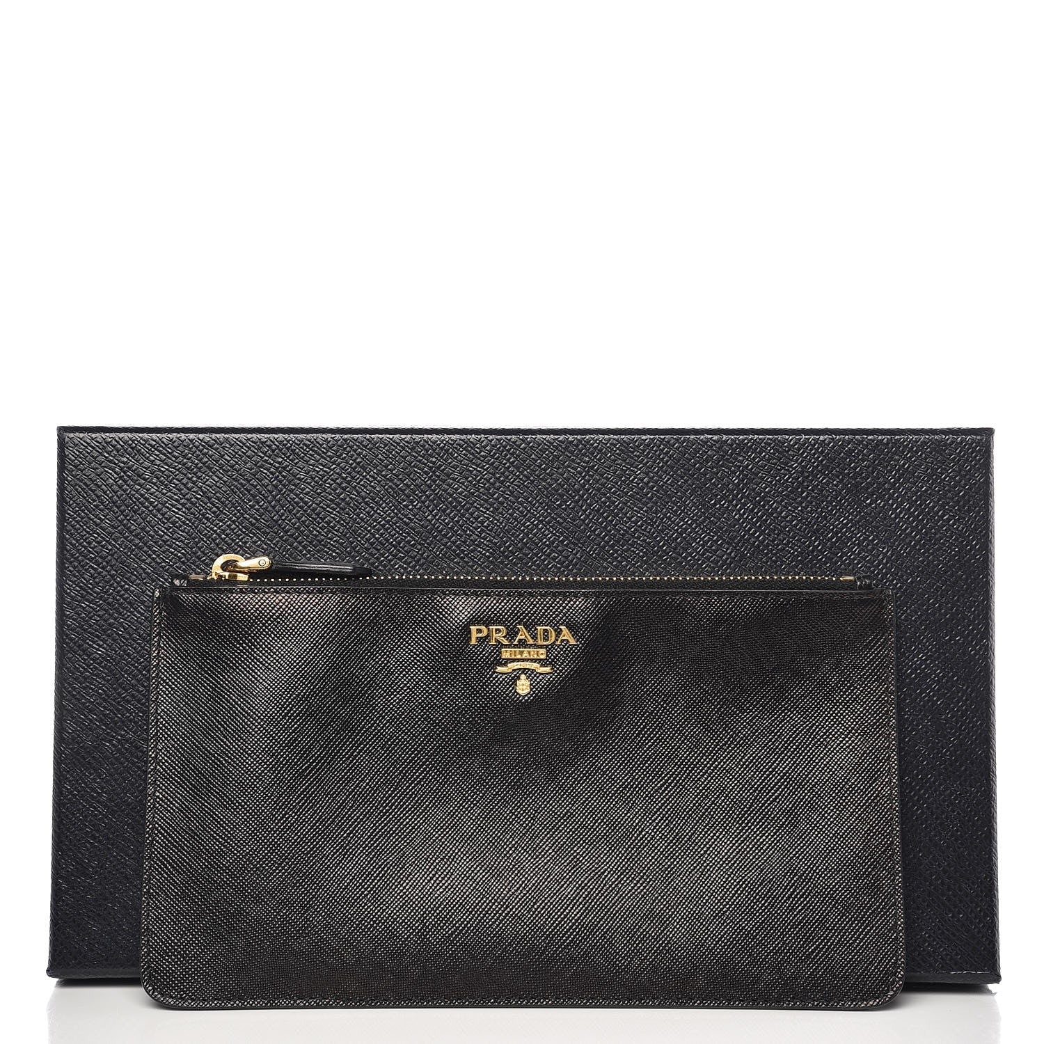 Prada Saffiano Zip Pouch Nero Black 8 of 8