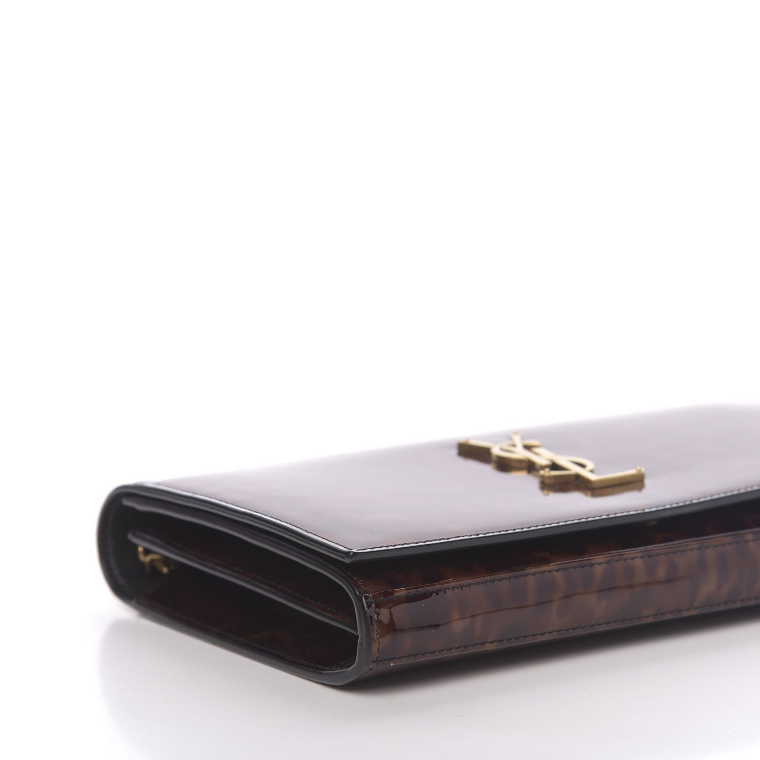Saint Laurent Patent Monogram Chain Wallet Tortoiseshell 8 of 11
