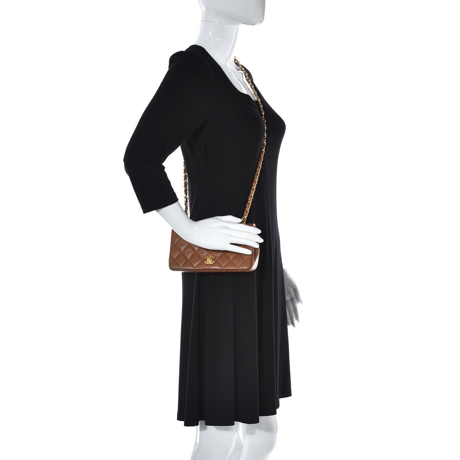 Chanel Lambskin Quilted Small Single Flap Bag Brown 2 of 13