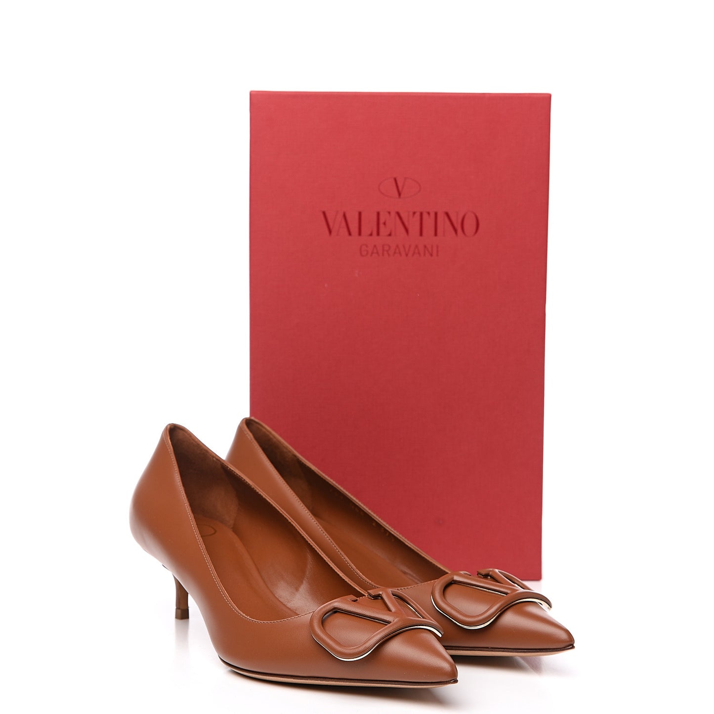 Calfskin Tonal Vlogo 45mm Pumps 37.5 Saddle Brown