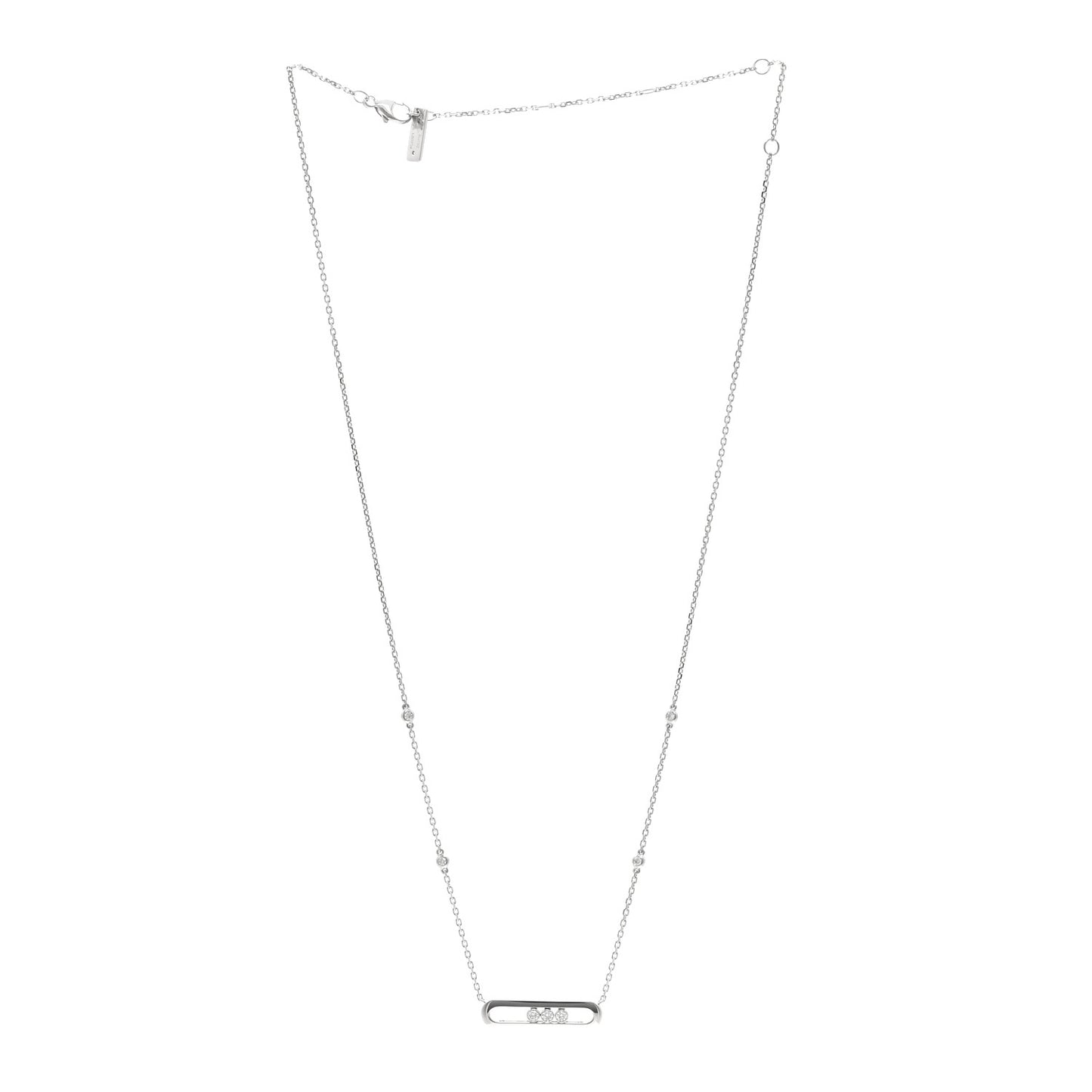 18K White Gold Diamond Baby Move Necklace