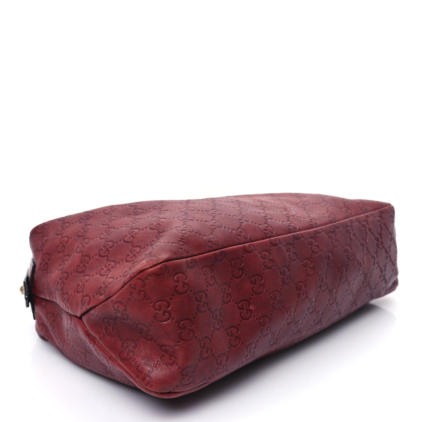Guccissima Medium Horsebit Chain Hobo Red