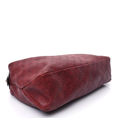 Gucci Guccissima Medium Horsebit Chain Hobo Red 4 of 14