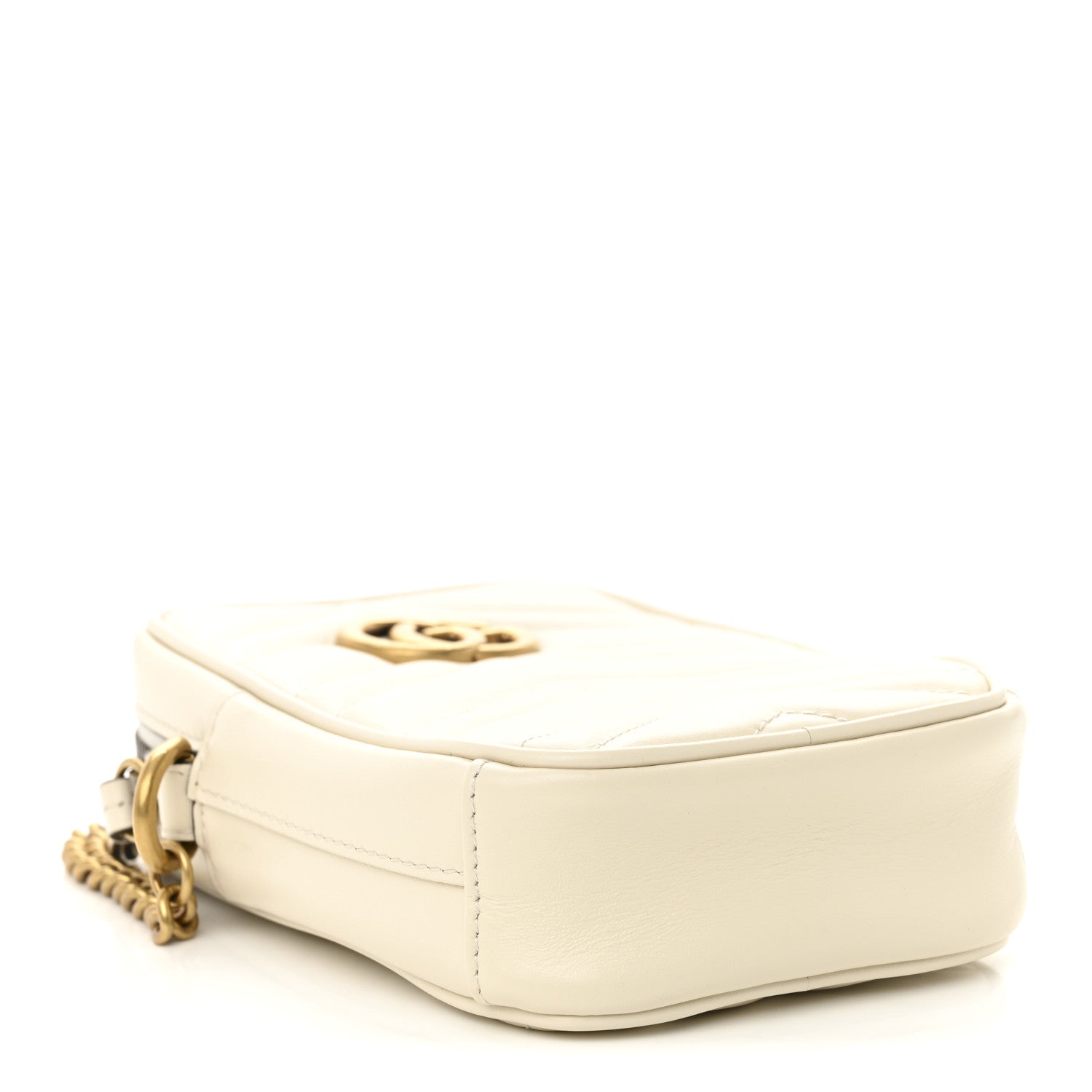 Gucci Calfskin Matelasse Mini GG Marmont Crossbody Bag White 4 of 10