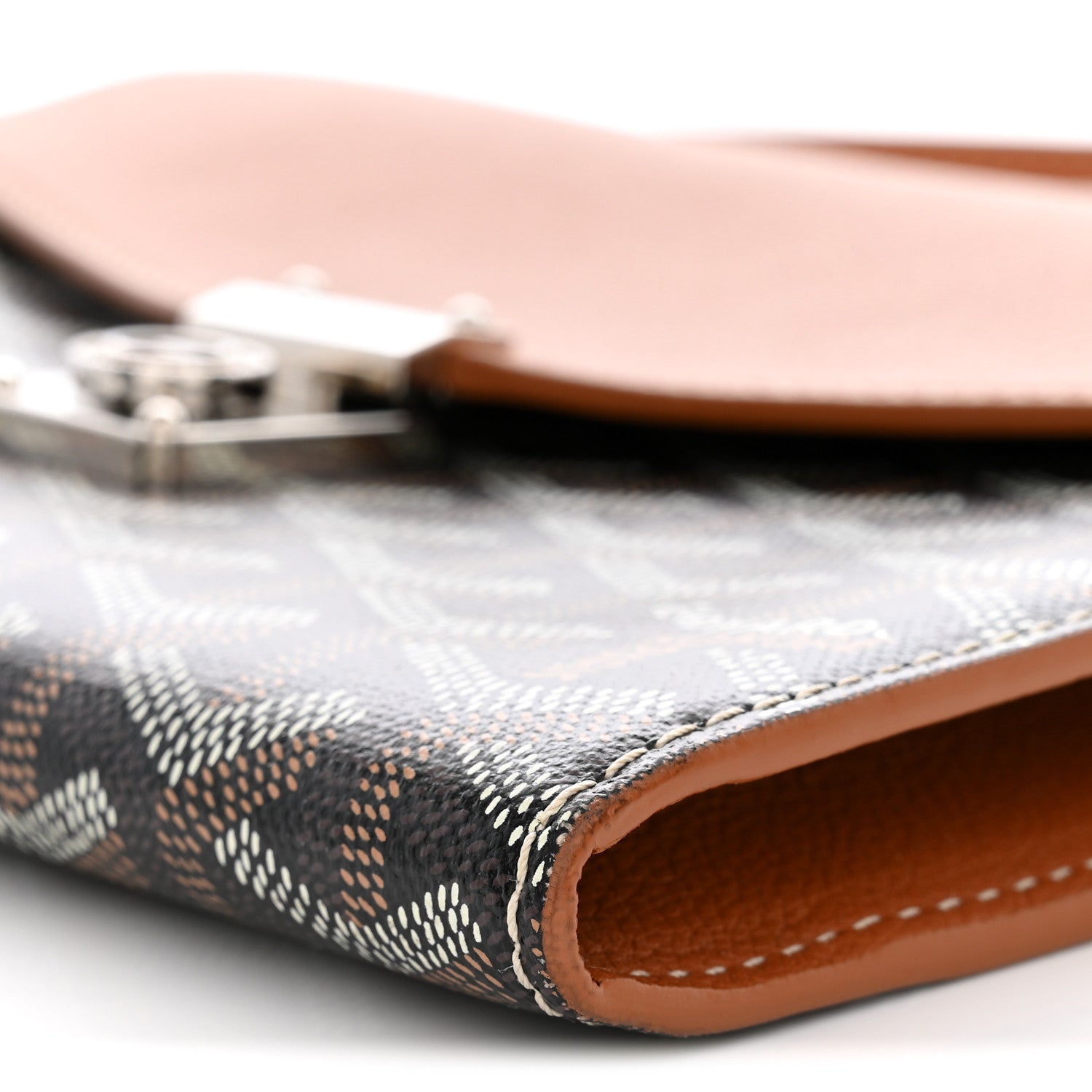 Goyard Goyardine Calfskin Chypre Wallet Pouch Black Gold 9 of 10