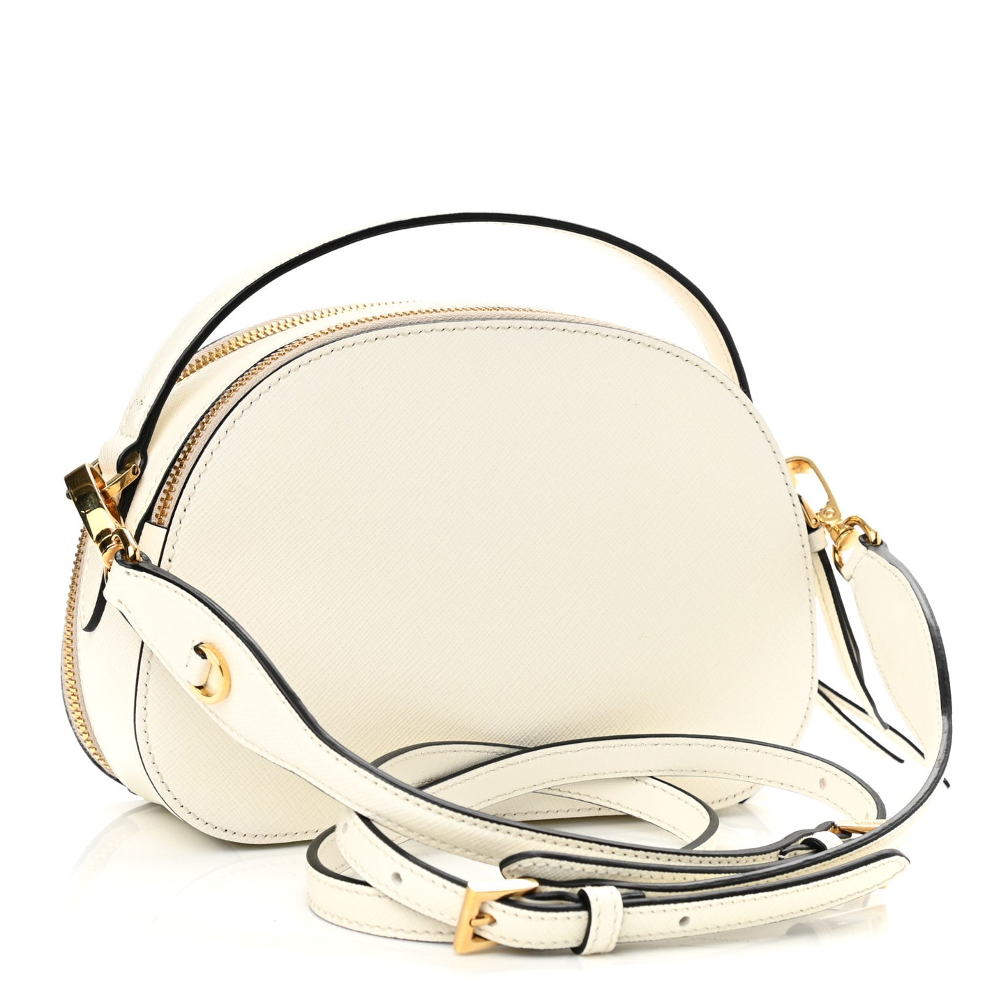 Saffiano Lux Odette Crossbody White