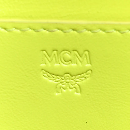 MCM Visetos Side Stud X-Mini Stark Bebe Boo Backpack Neon Yellow 6 of 9