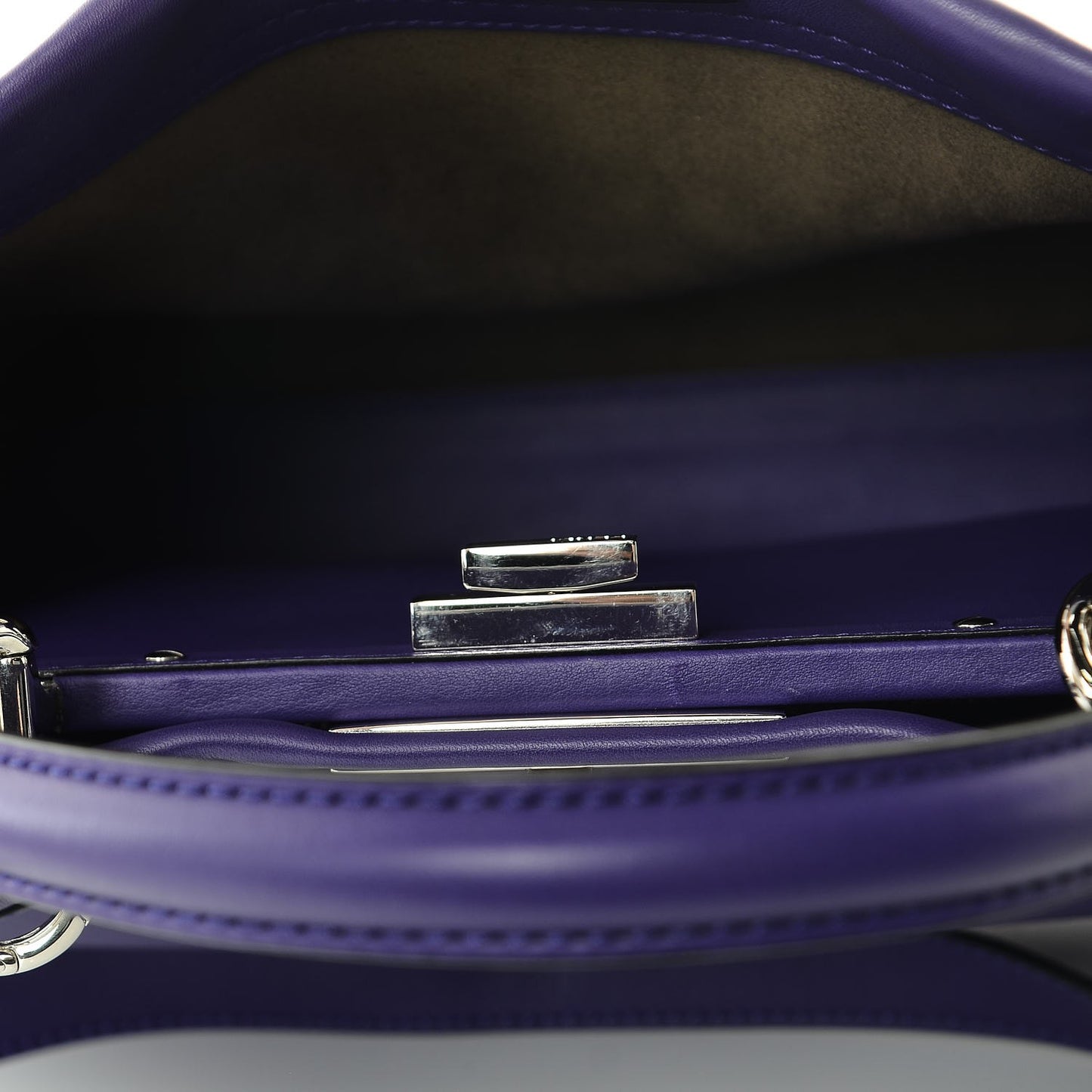 Vitello Seta Lace Up Medium Peekaboo Iconic Satchel Purple Rain