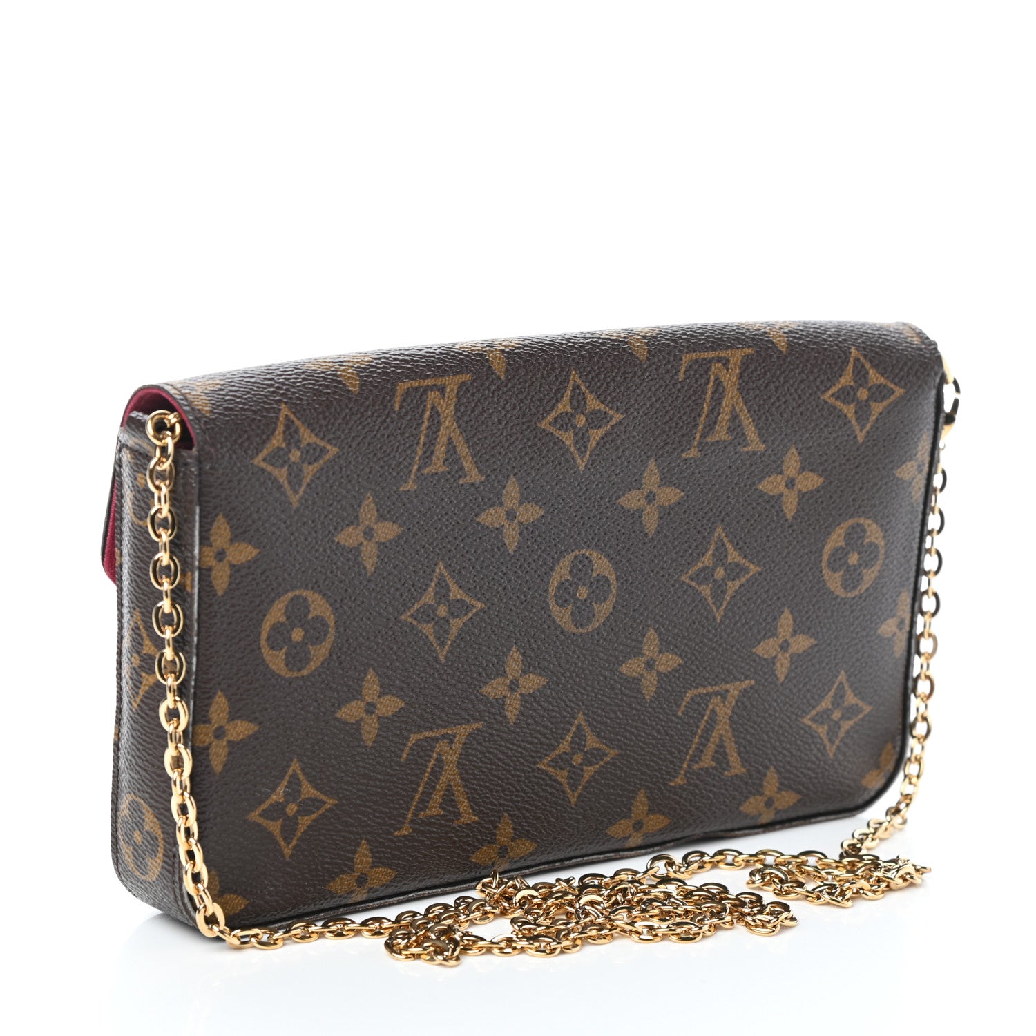 Louis Vuitton Monogram Pochette Felicie Chain Wallet Fuchsia 3 of 9