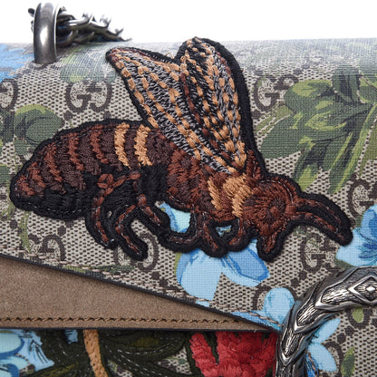 Gucci GG Supreme Monogram Blooms Print Embroidered Small Dionysus Shoulder Bag Blue Taupe 8 of 15