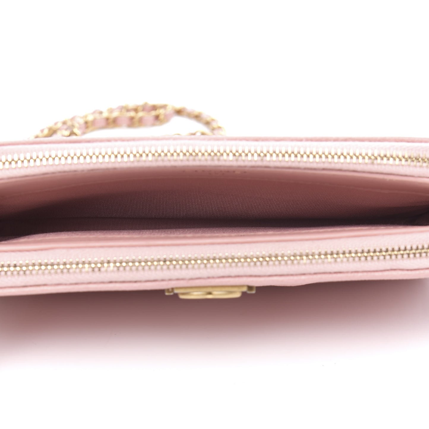 Caviar Quilted Small Boy Clutch With Chain Pink