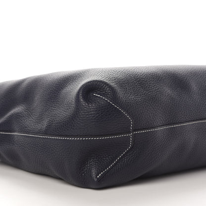 Hermes Taurillon Clemence Double Sens 36 Reversible Tote Bleu Nuit Magnolia 10 of 17
