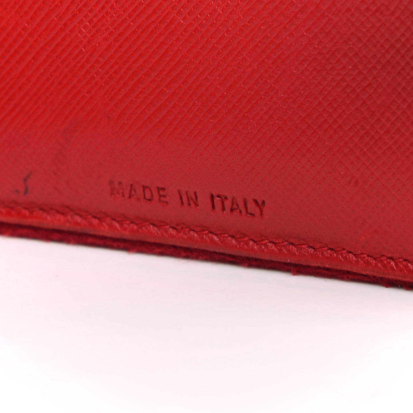 Saffiano Triangle Compact Wallet Red