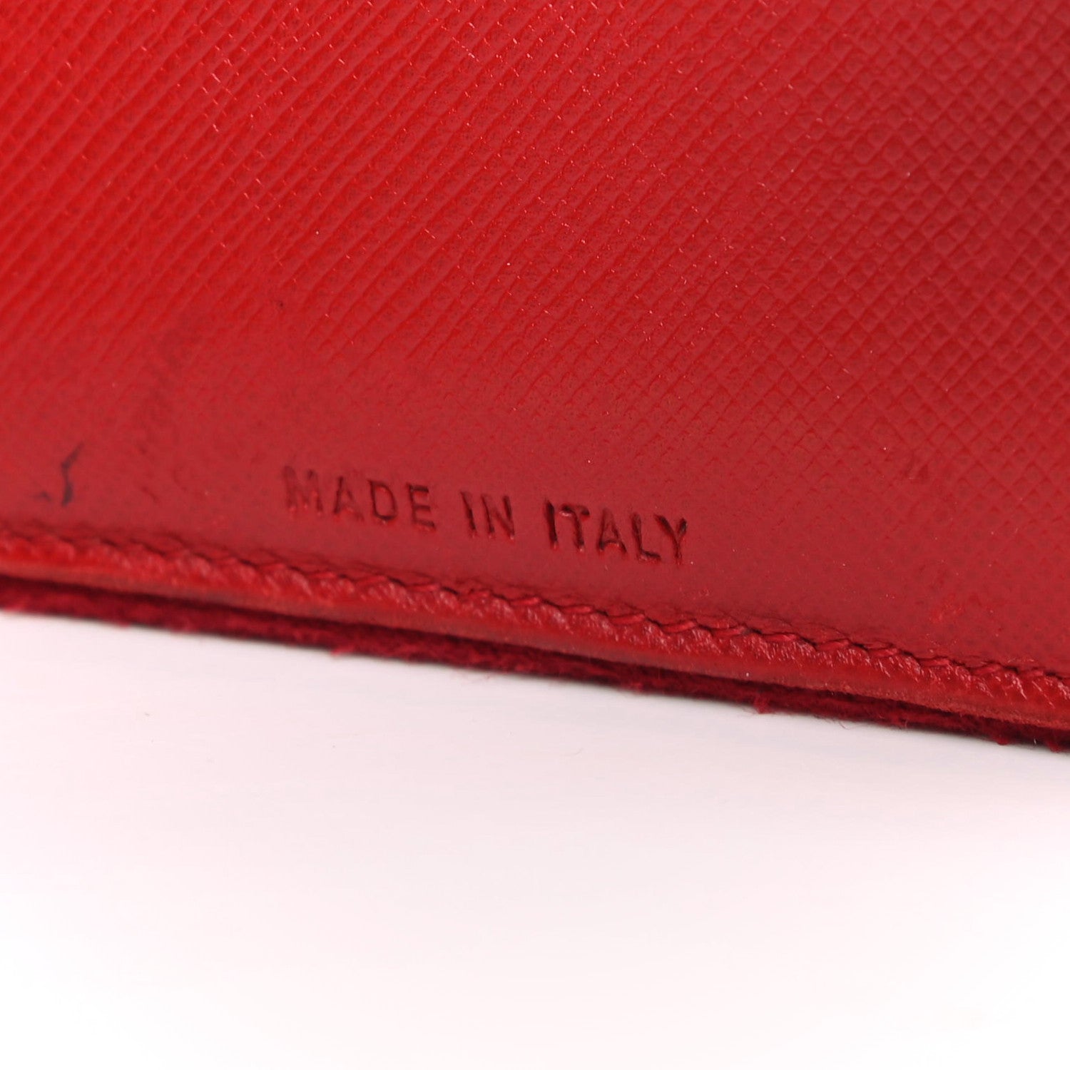 Prada Saffiano Triangle Compact Wallet Red 8 of 11