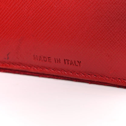 Prada Saffiano Triangle Compact Wallet Red 8 of 11