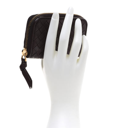 Bottega Veneta Nappa Intrecciato Zip Around Coin Purse Ebano 2 of 9