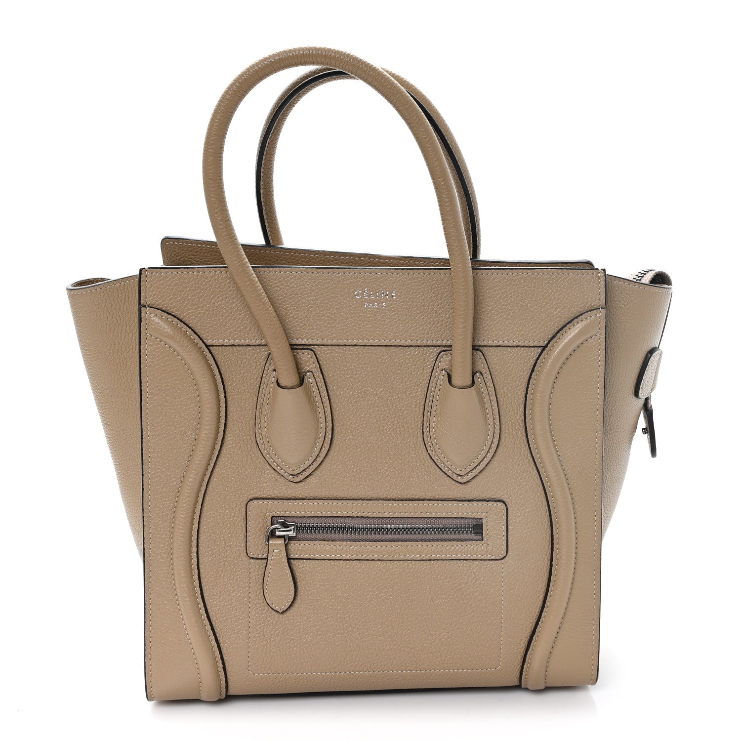 Celine Drummed Calfskin Micro Luggage Dune 1 of 10
