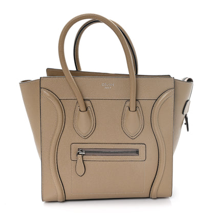 Celine Drummed Calfskin Micro Luggage Dune 1 of 10