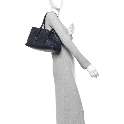 Bottega Veneta Calfskin Intrecciato Pinacoteca Reversible Tote Midnight Basalt 2 of 12