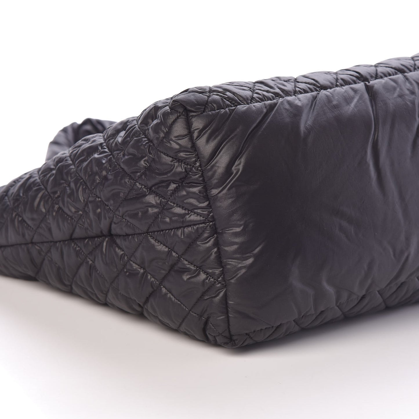 Nylon Quilted Large Coco Cocoon Tote Black