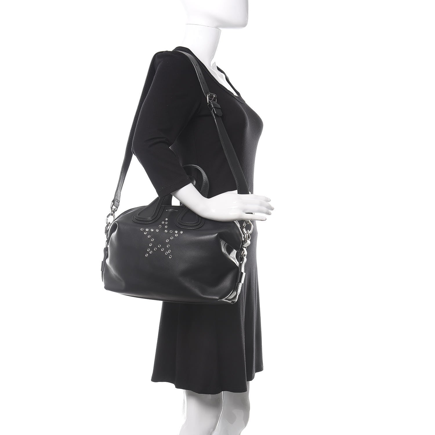 Givenchy Calfskin Star Embellished Small Nightingale Black 2 of 10