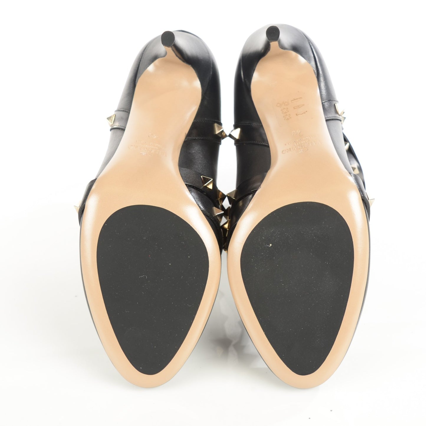 Calfskin Rockstud Bow Ankle Booties 40 Black