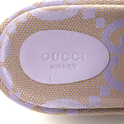 Gucci Monogram Jumbo GG Platform Slide Wedge Sandals 40.5 Beige Lapis 7 of 8