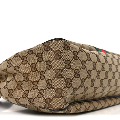 Gucci Monogram Calfskin Sherry Line Web Hobo Brown 9 of 10