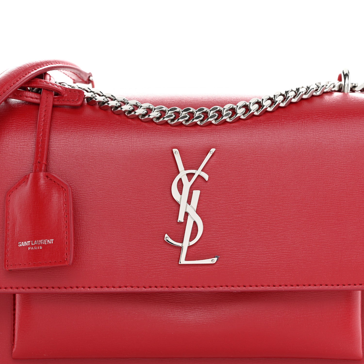 Saint Laurent Calfskin Medium Monogram Sunset Rouge Eros 8 of 11