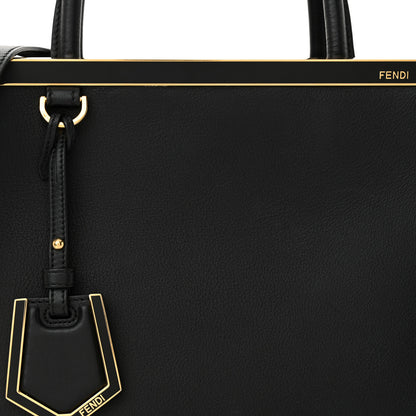 Fendi Vitello Dolce Century Petite 2Jours Tote Black Carbone 7 of 10