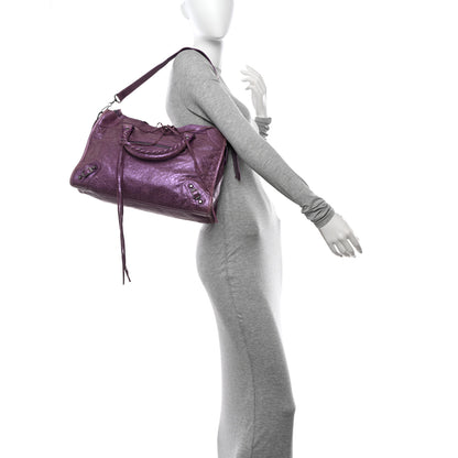 Balenciaga Agneau Classic Hardware City Metallic Purple 2 of 10