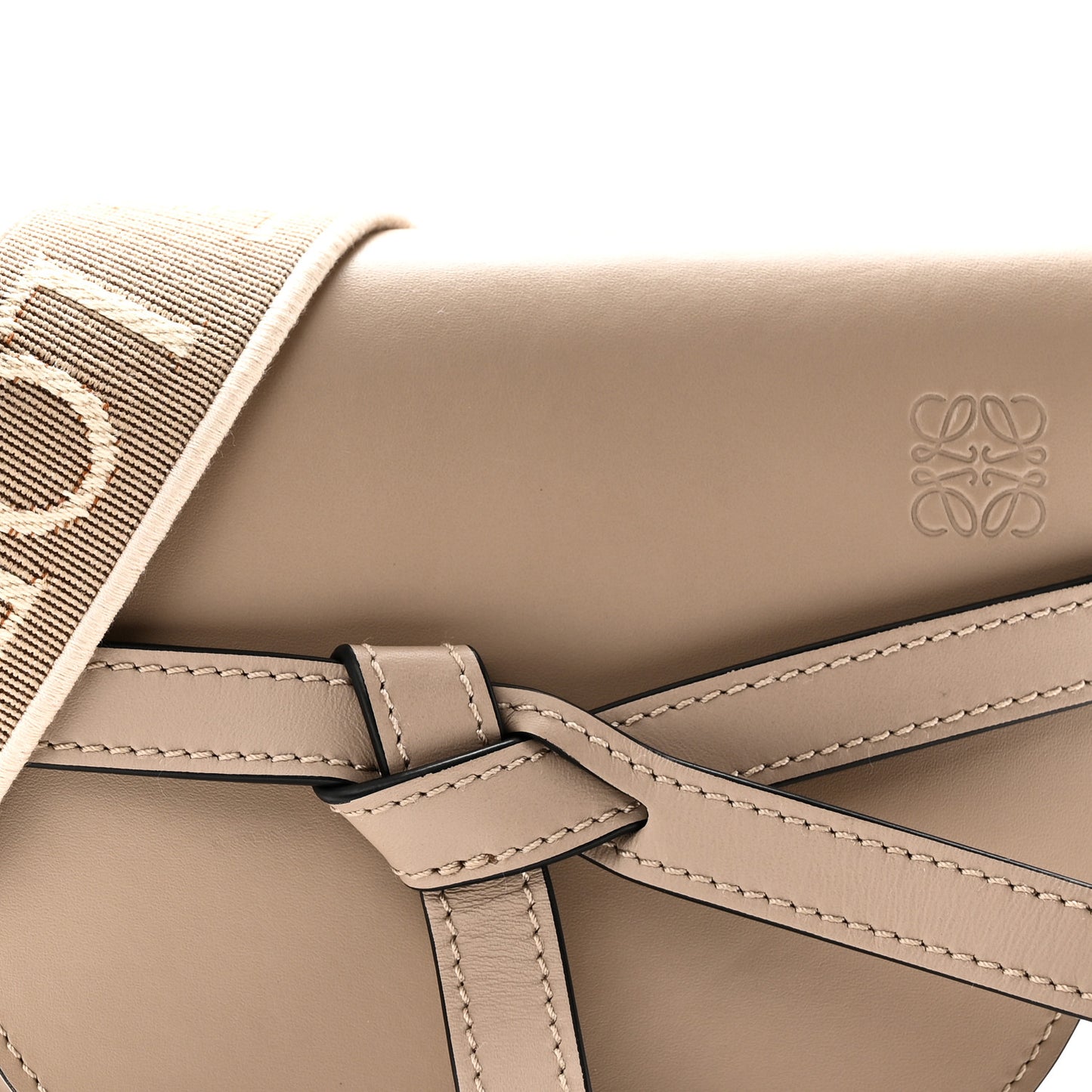 Calfskin Jacquard Mini Gate Dual Bag Clay