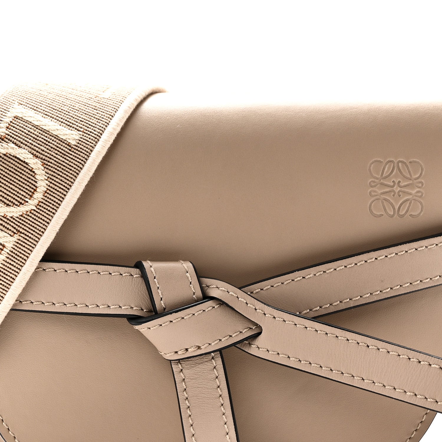 Loewe Calfskin Jacquard Mini Gate Dual Bag Clay 7 of 9