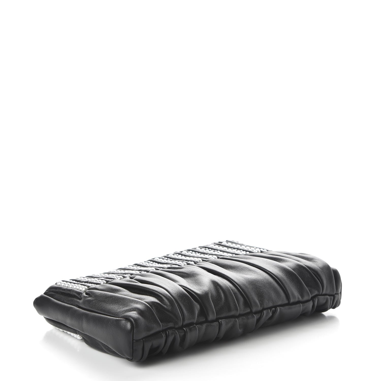 Chanel Lambskin Pearl Wristlet Clutch Black 4 of 10