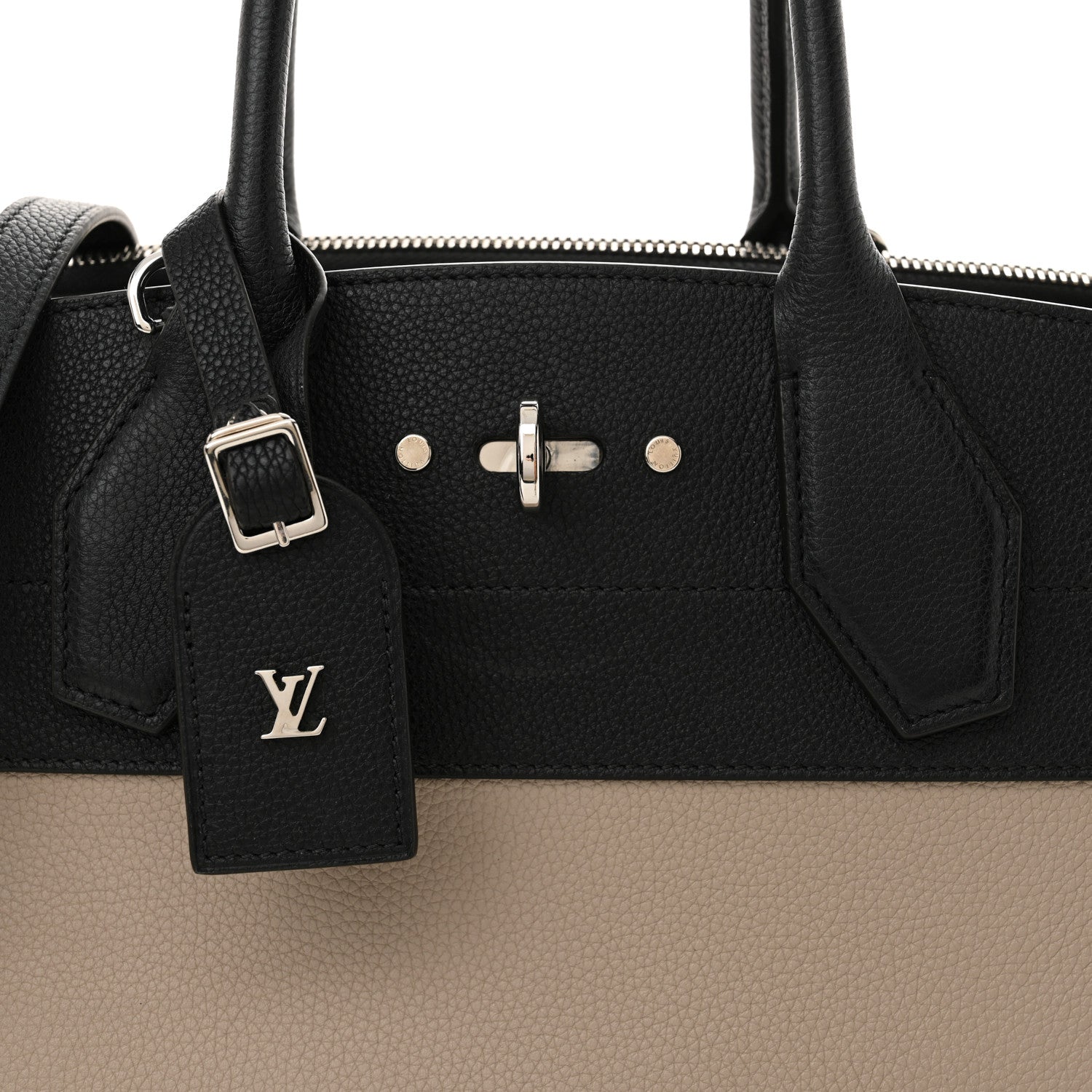 Louis Vuitton Taurillon City Steamer MM Black Beige 7 of 12